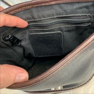 Vintage Brighton black and chestnut crocodile embossed shoulder bag.